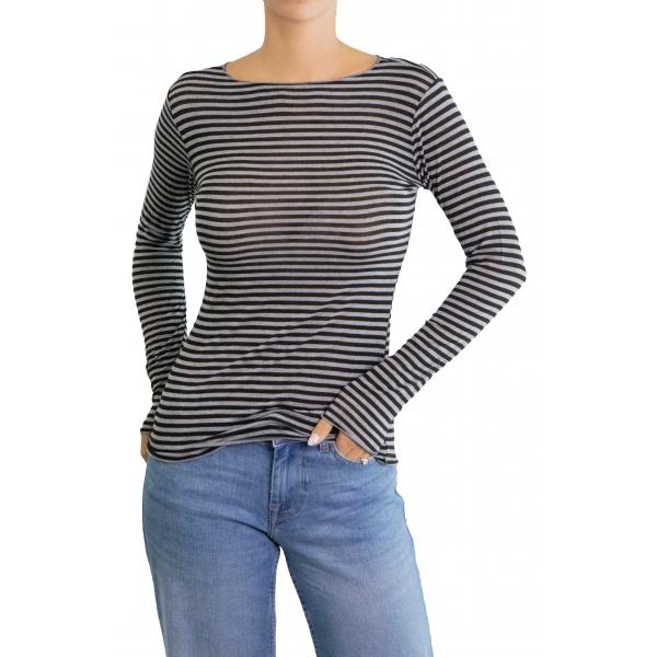 Maglia misto cashmere a righe 